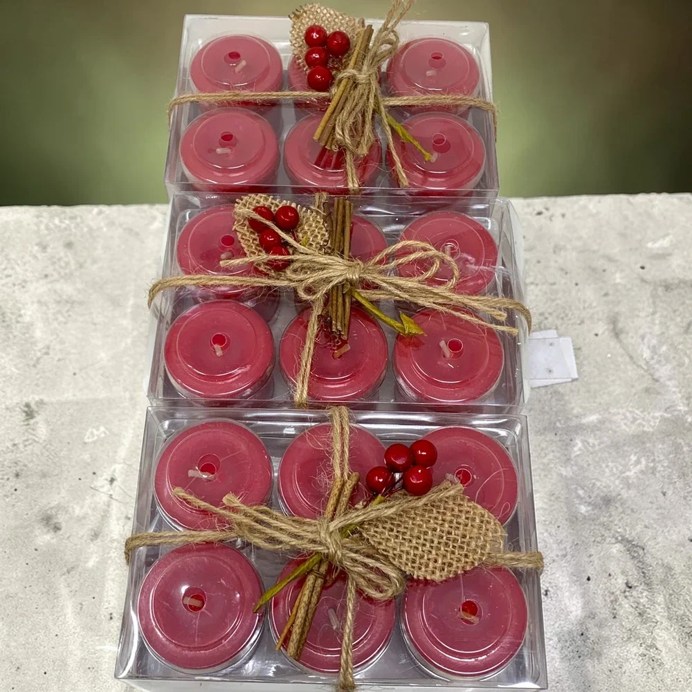 Lot 18 x Original Vintage Pier 1 Imports Apple Crisp Votive Candles New Boxed